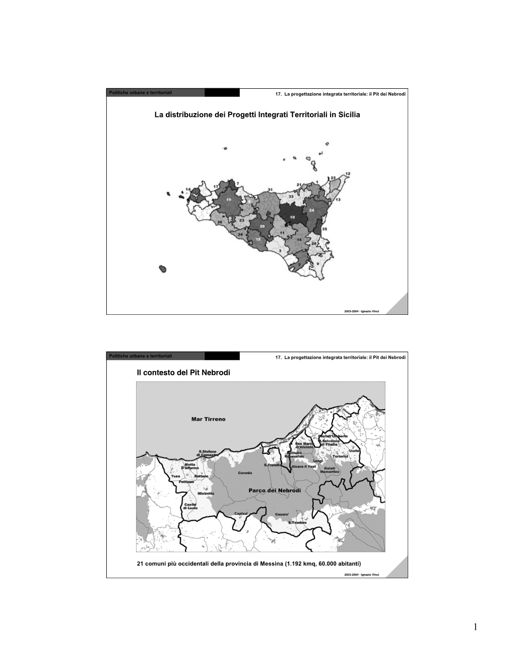 La Distribuzione Dei Progetti Integrati Territoriali in Sicilia Il Contesto Del