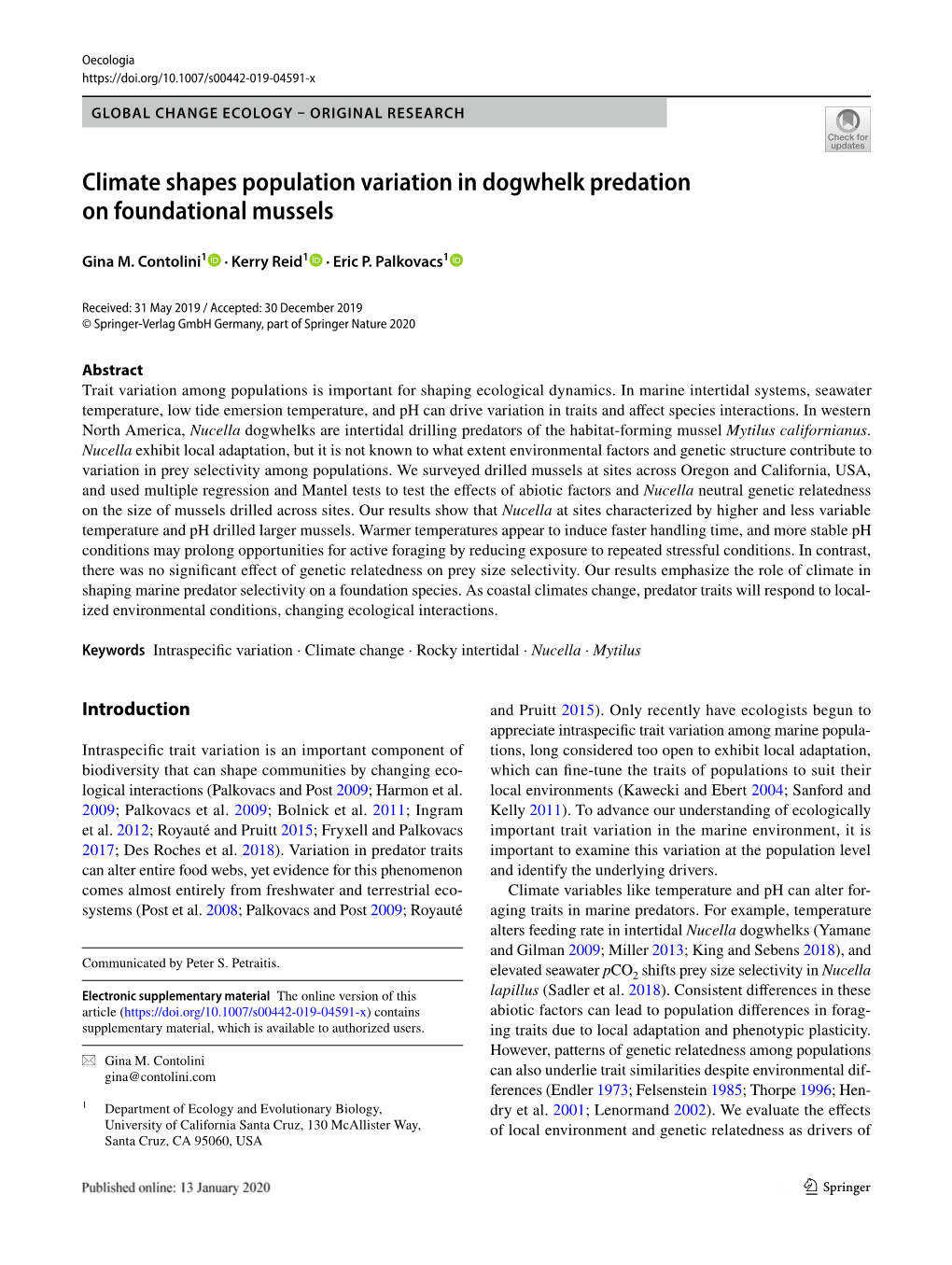 Climate Shapes Population Variation in Dogwhelk Predation on Foundational Mussels