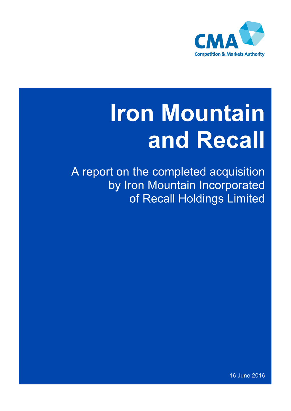 Iron Mountain/Recall: Final Report