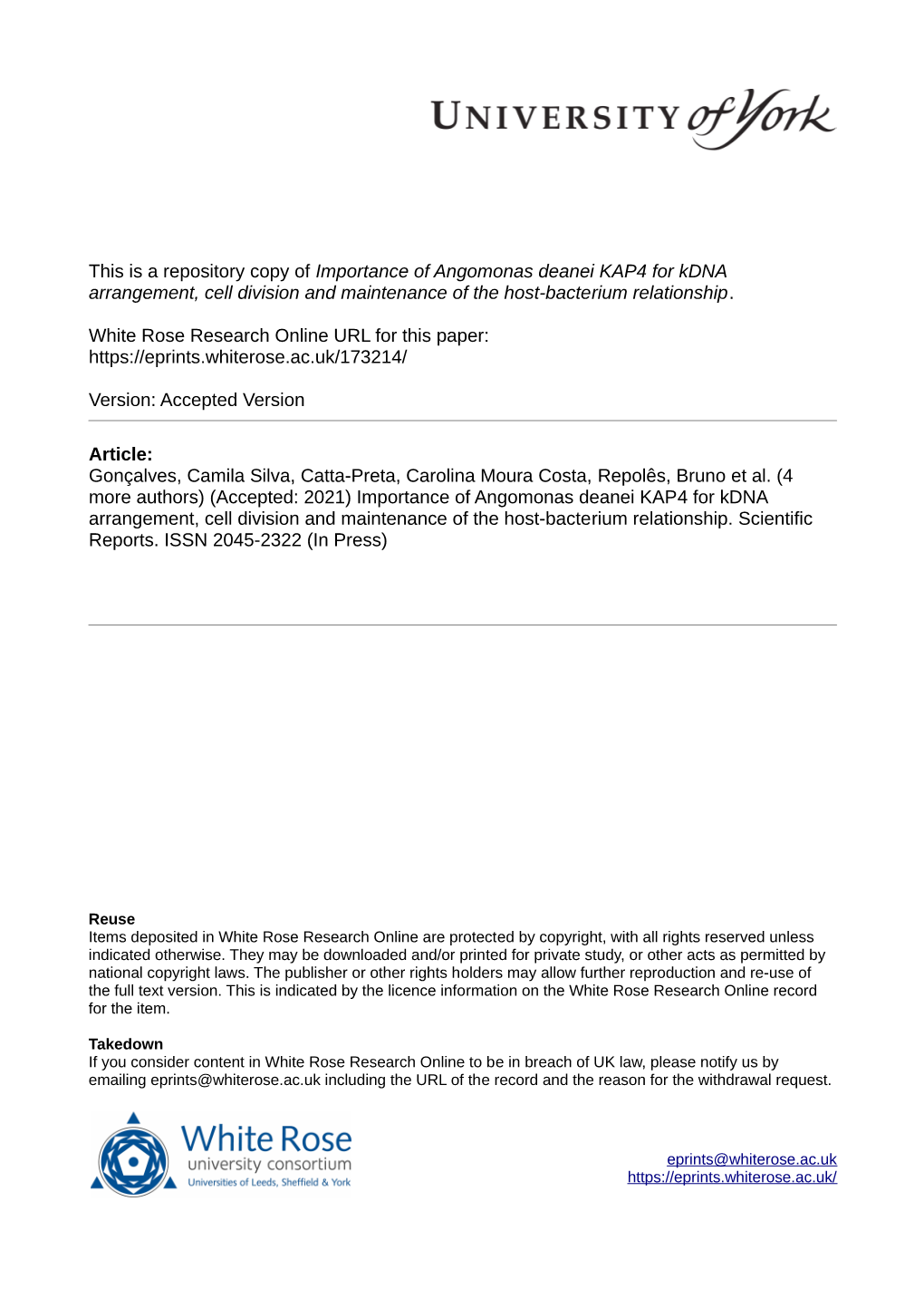 Importance of Angomonas Deanei KAP4 for Kdna Arrangement, Cell Division and Maintenance of the Host-Bacterium Relationship