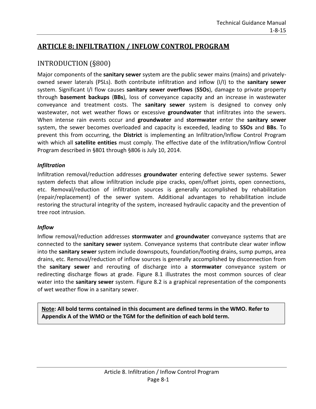 Article 8: Infiltration / Inflow Control Program Introduction