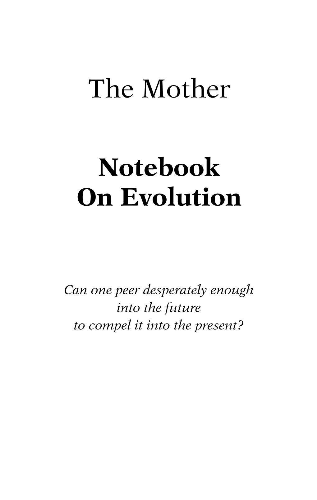 Notebook on Evolution