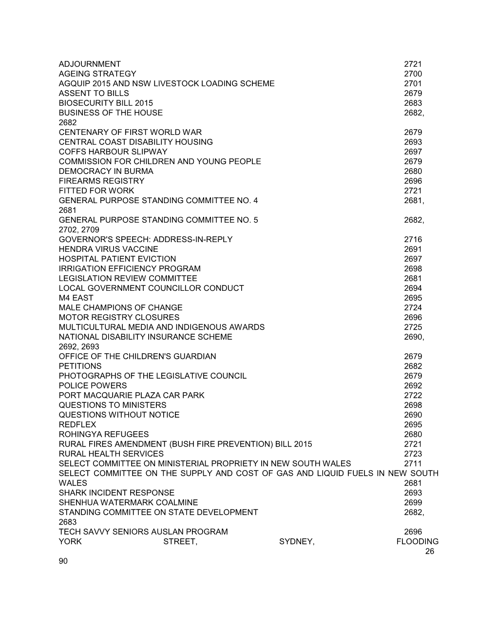 Adjournment 2721 Ageing Strategy 2700 Agquip 2015