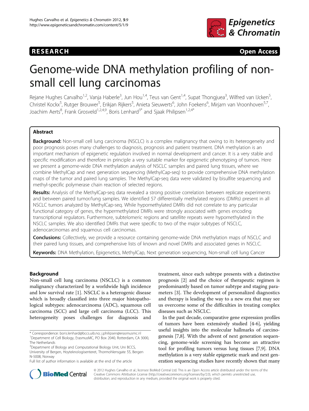 Genome-Wide DNA Methylation Profiling Of