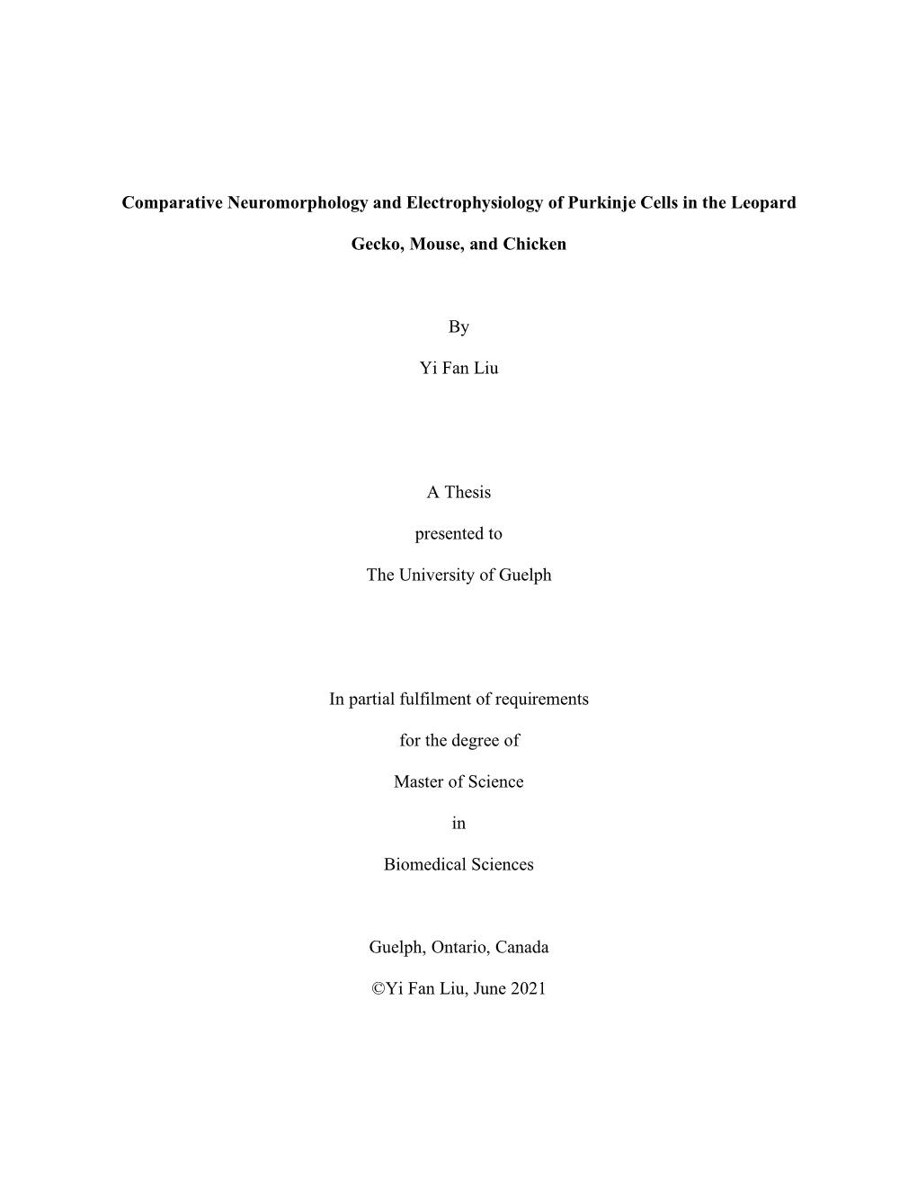 Comparative Neuromorphology and Electrophysiology of Purkinje Cells in the Leopard