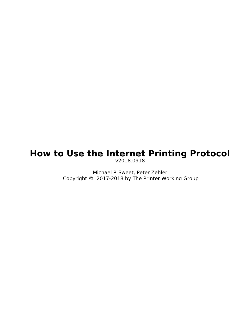 How to Use the Internet Printing Protocol V2018.0918