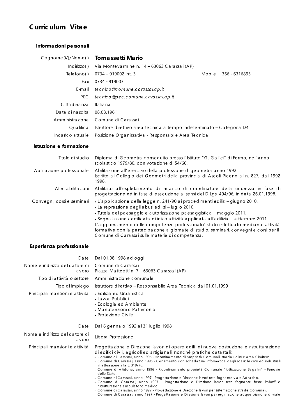 Curriculum Vitae