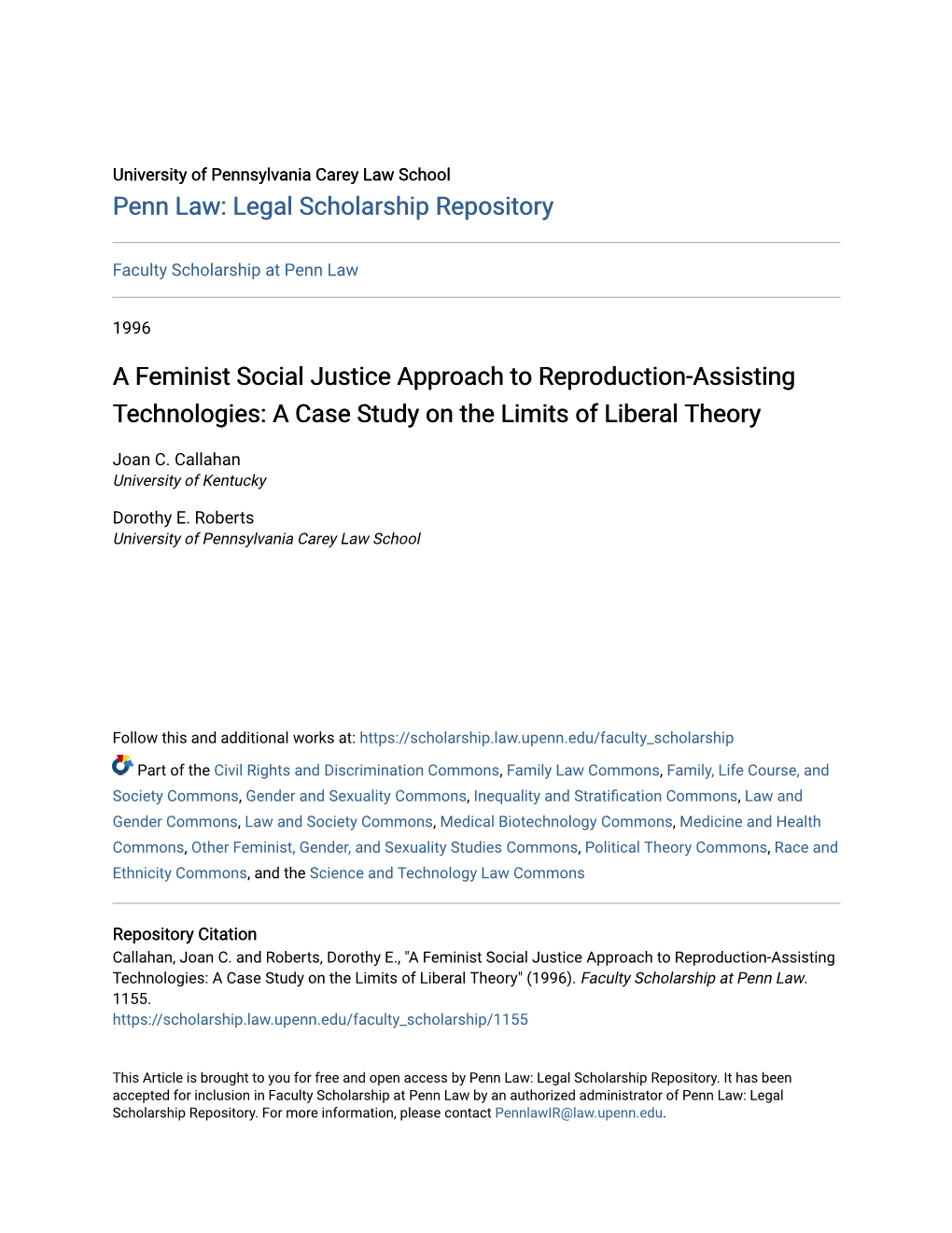 A Feminist Social Justice Approach to Reproduction-Assisting Technologies: a Case Study on the Limits of Liberal Theory