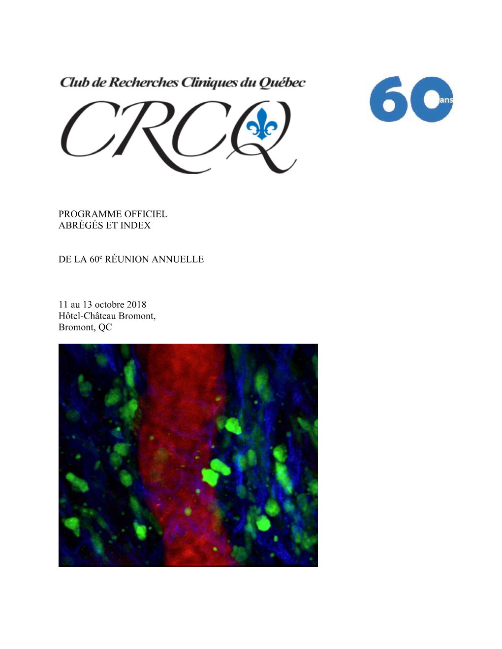 PROGRAMME OFFICIEL ABRÉGÉS ET INDEX DE LA 60E RÉUNION