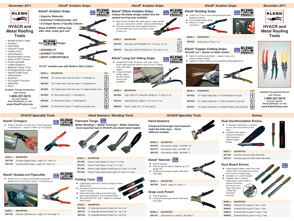 HVACR and Metal Roofing Tools