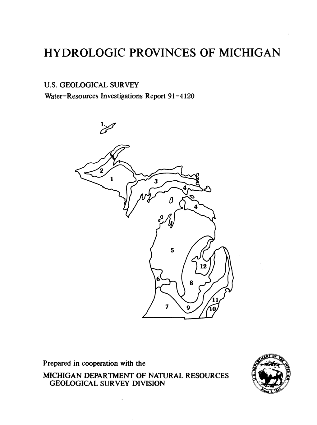 Hydrologic Provinces of Michigan