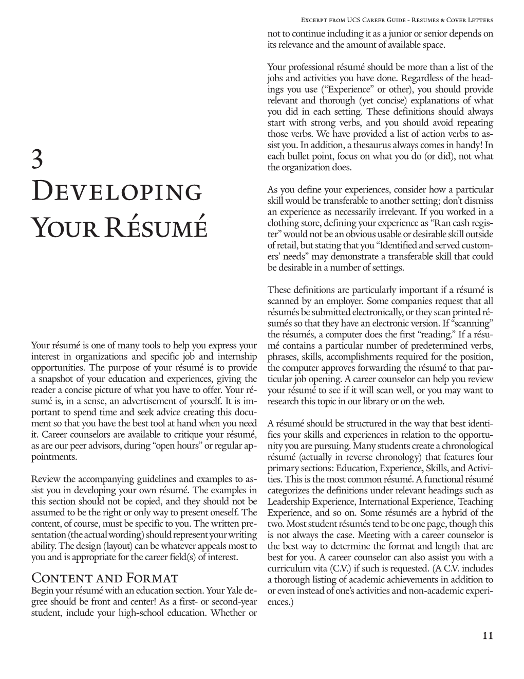 Resumes Cover Letters from Yale