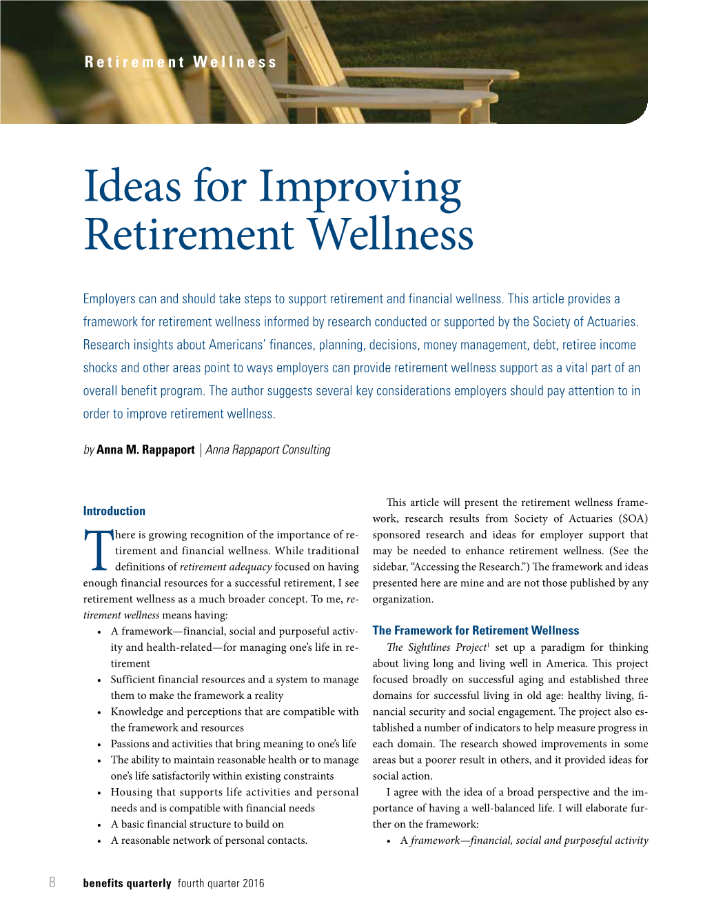 Ideas for Improving Retirement Wellness