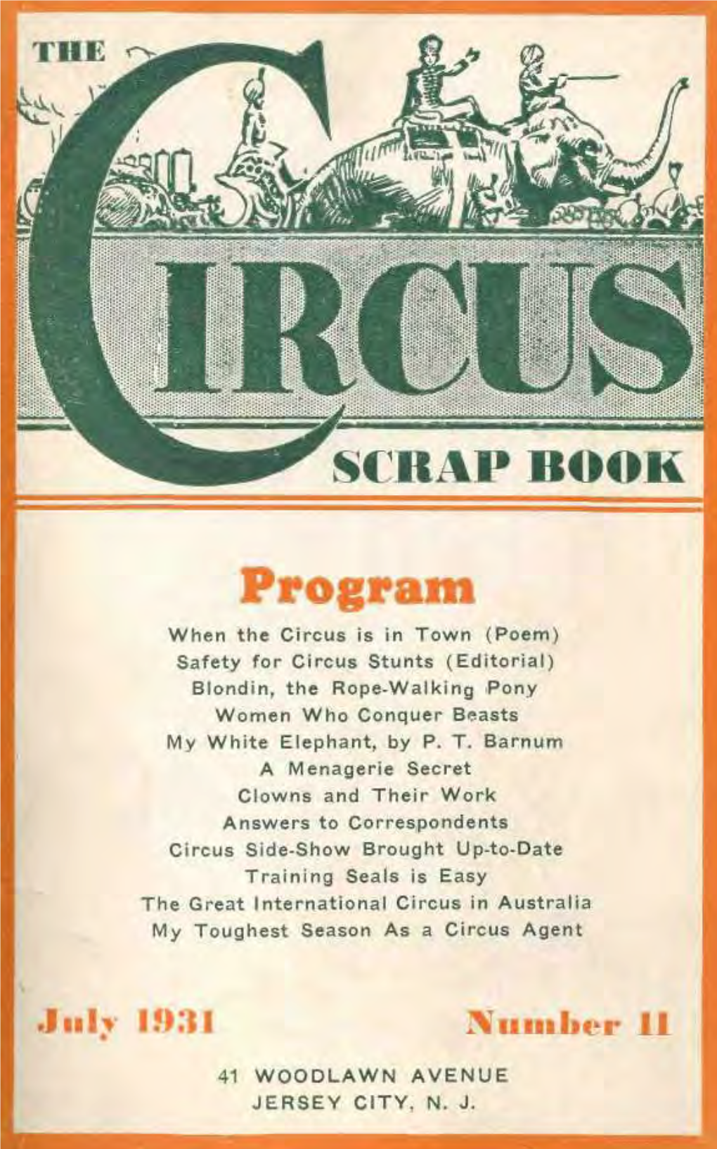 Circus Scrap Book, July 1931