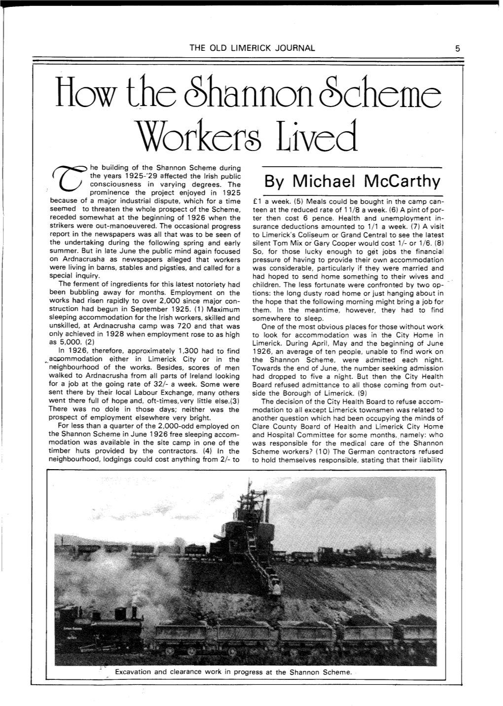 How the Shannon Scheme Workers Lived by Michael Mccarthy