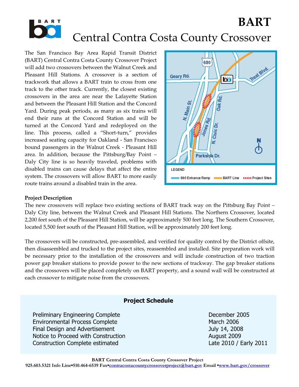 BART Central Contra Costa County Crossover