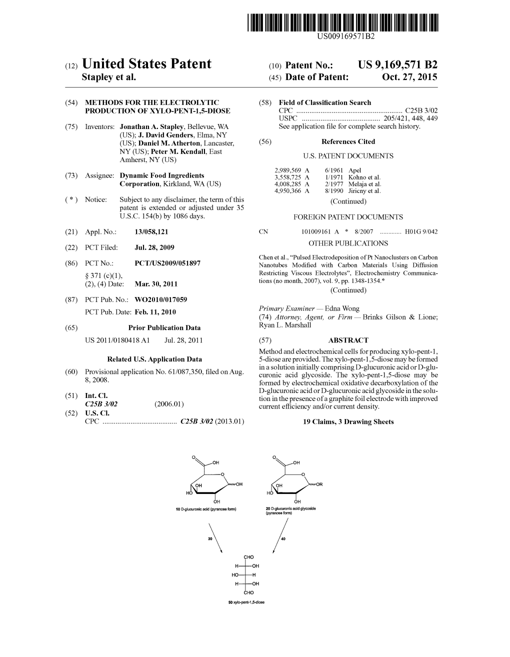 (12) United States Patent (10) Patent No.: US 9,169,571 B2 Stapley Et Al