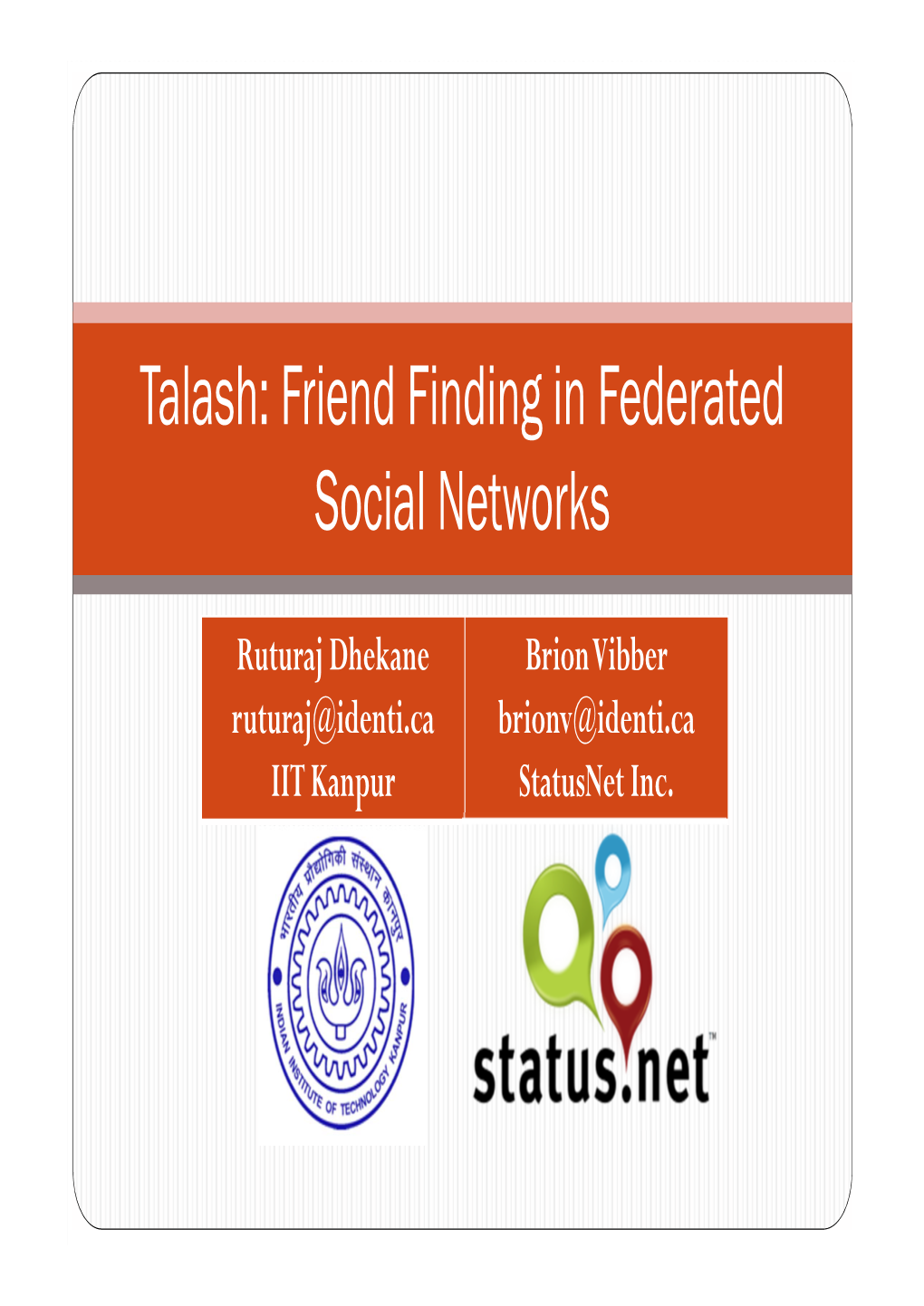 Talash: Friend Finding in Federated Social Networks