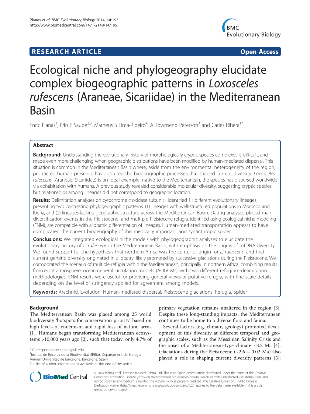 Ecological Niche and Phylogeography Elucidate Complex