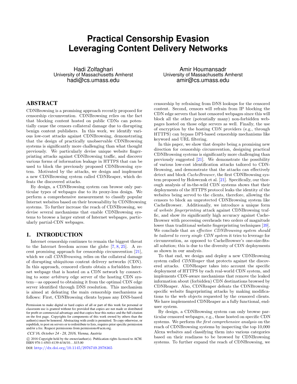 Practical Censorship Evasion Leveraging Content Delivery Networks