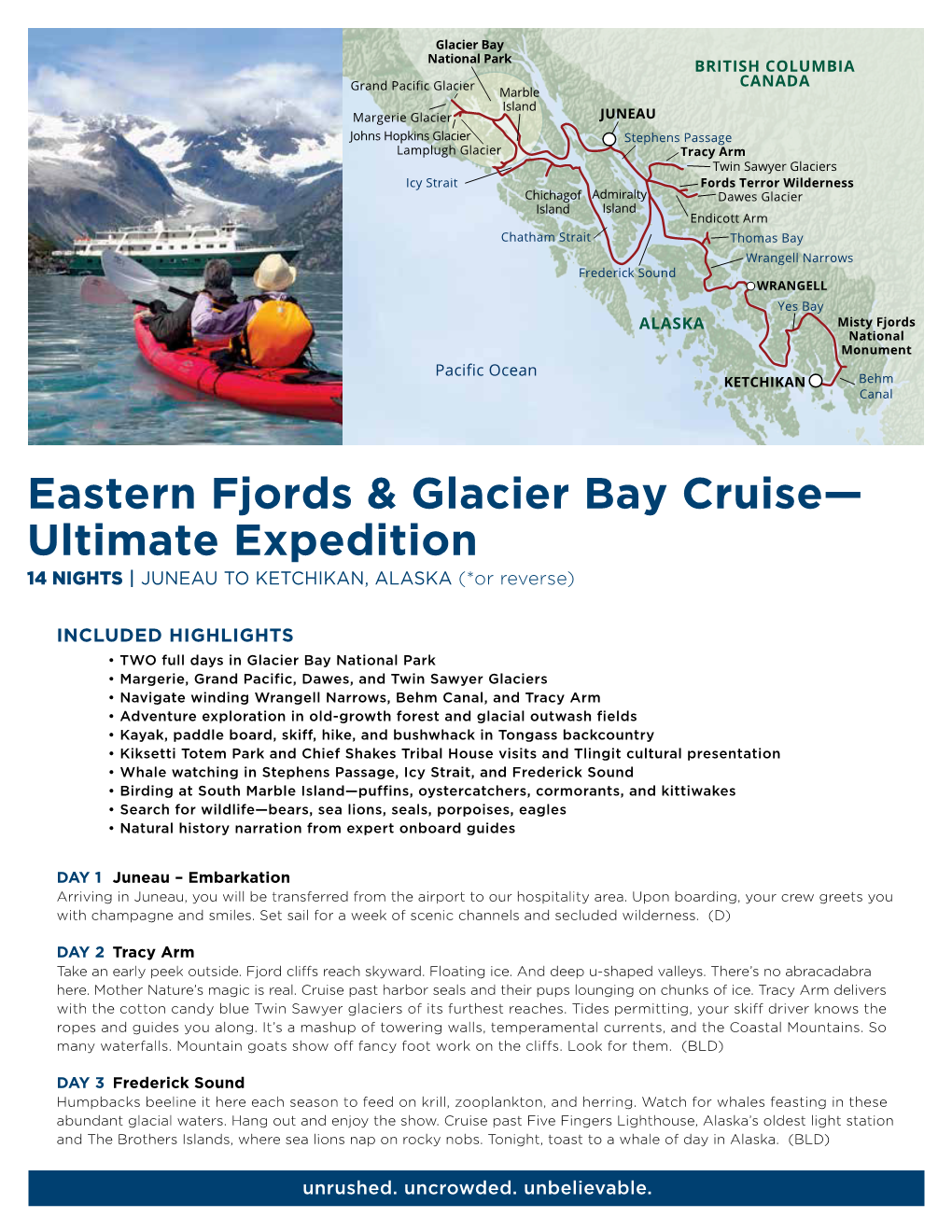 Eastern Fjords & Glacier Bay Cruise