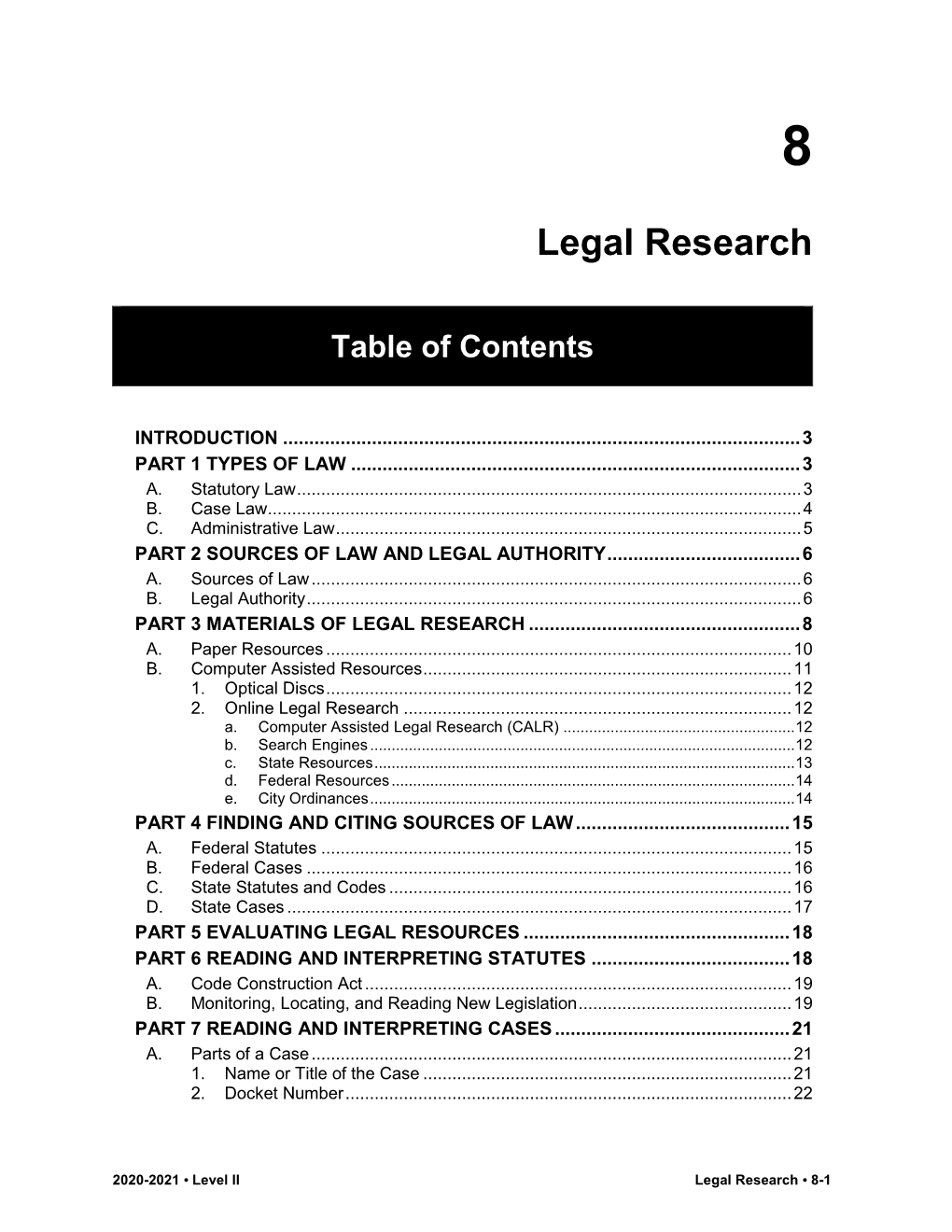 Legal Research