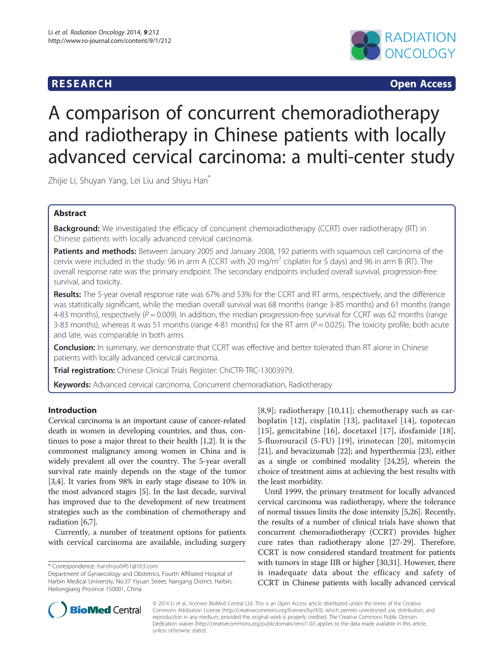 A Comparison of Concurrent Chemoradiotherapy And