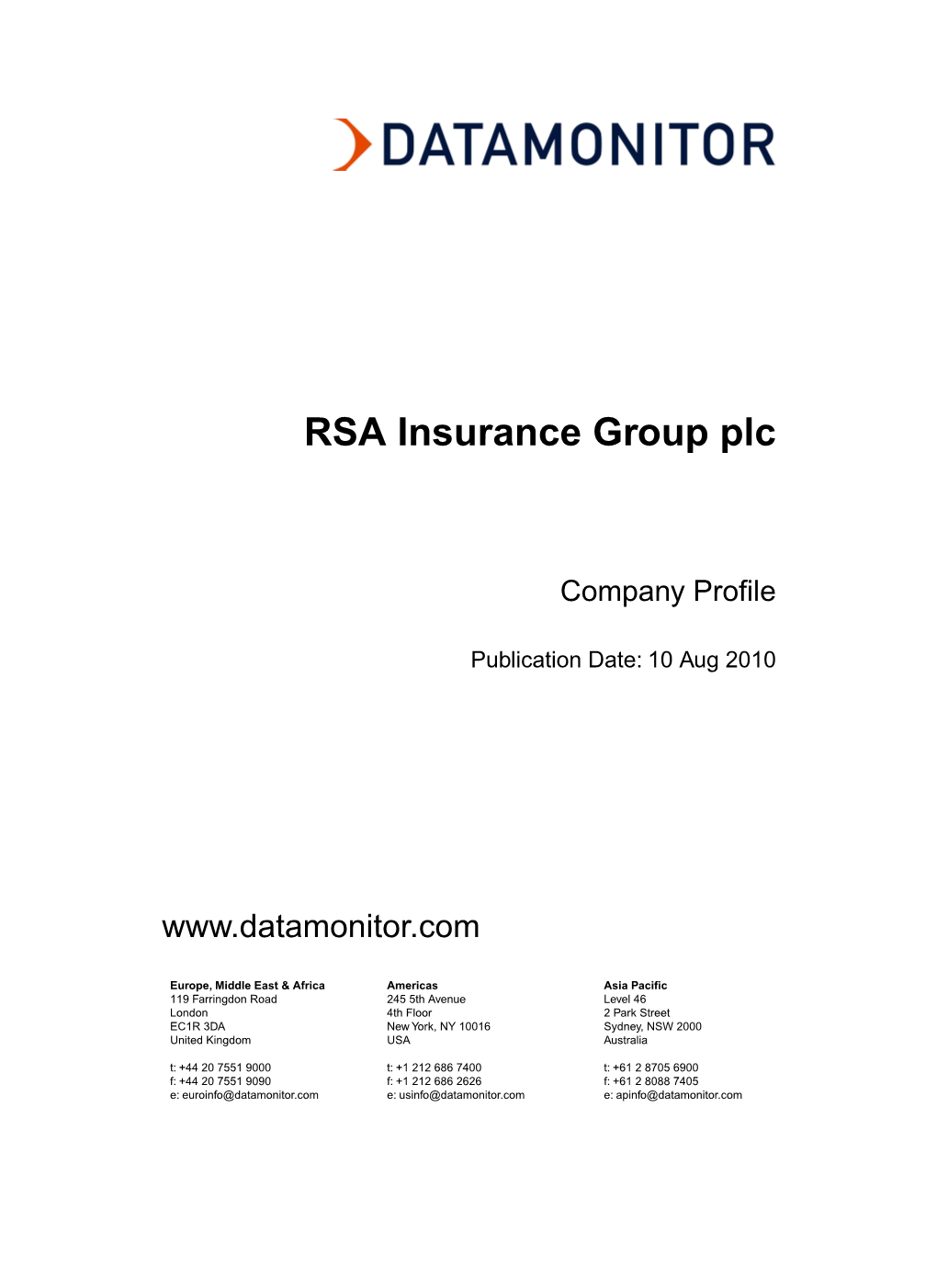 RSA Insurance Group Plc