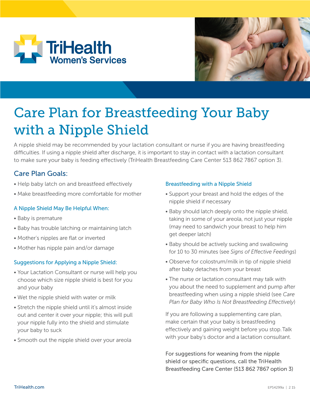 Care Plan for Breastfeeding Your Baby with a Nipple Shield