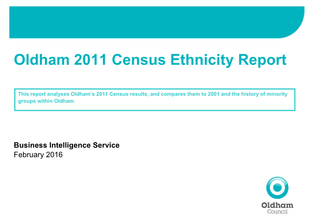 Oldham 2011 Census Ethnicity Report