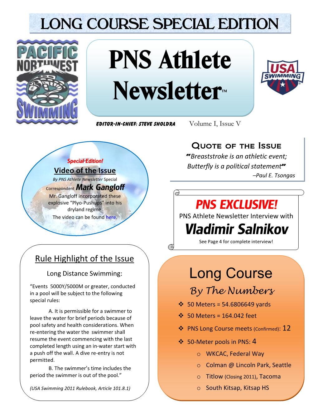PNS Athlete Newsletter™