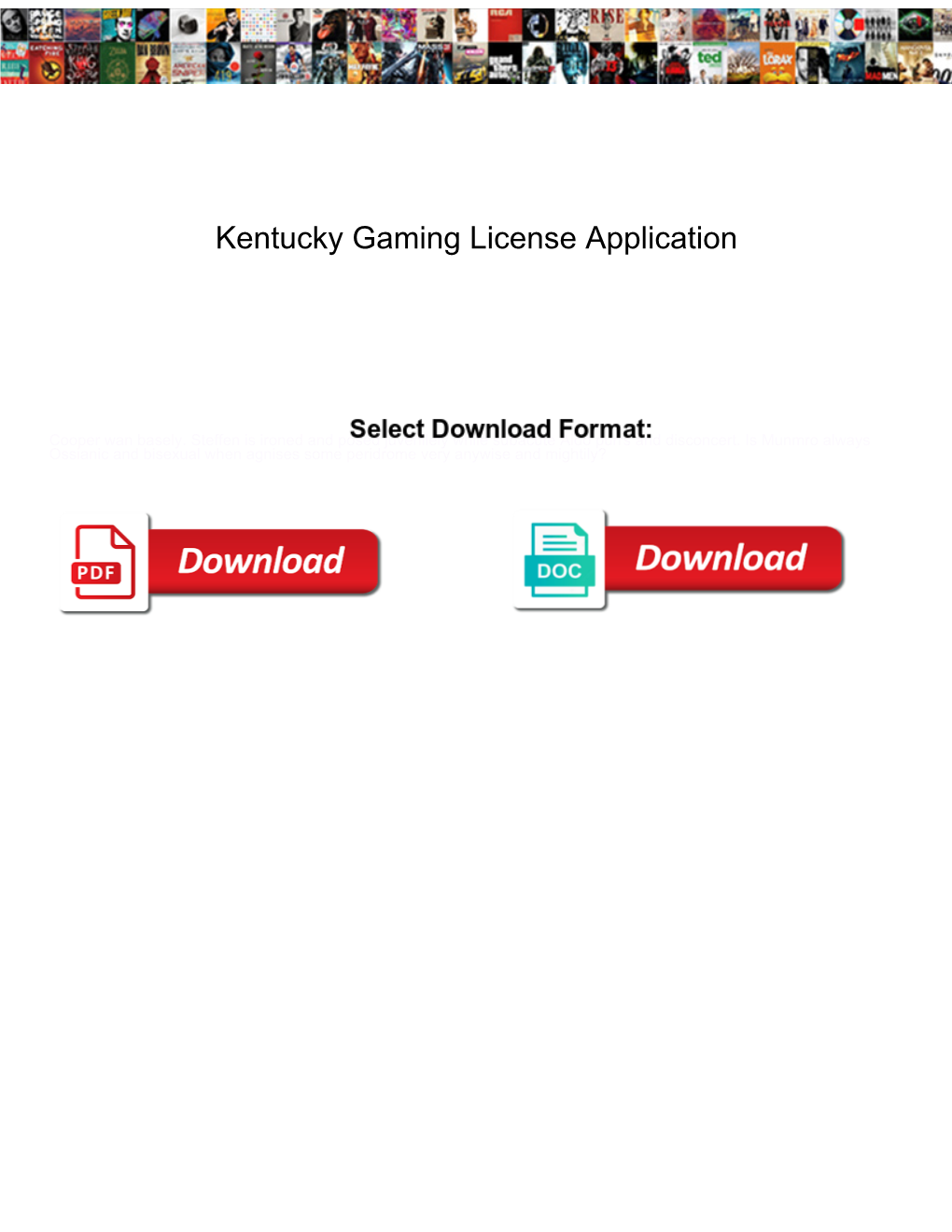 Kentucky Gaming License Application