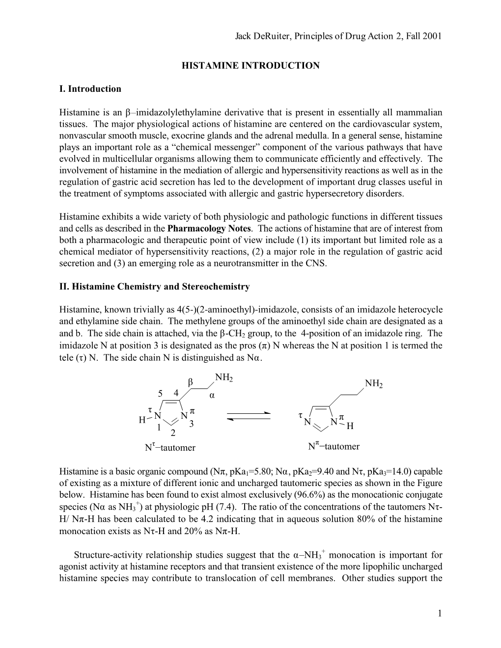 Jack Deruiter, Principles of Drug Action 2, Fall 2001