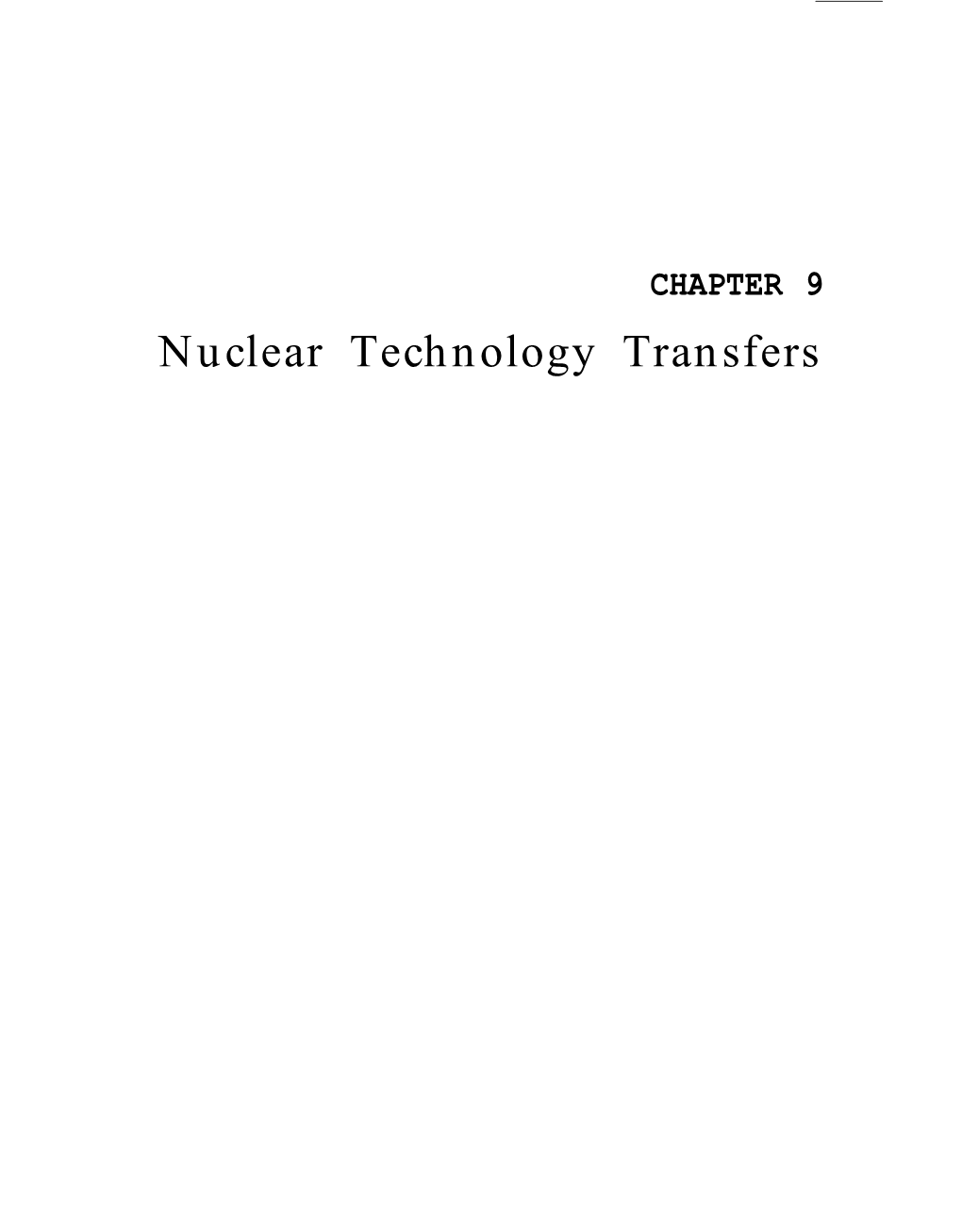9: Nuclear Technology Transfers