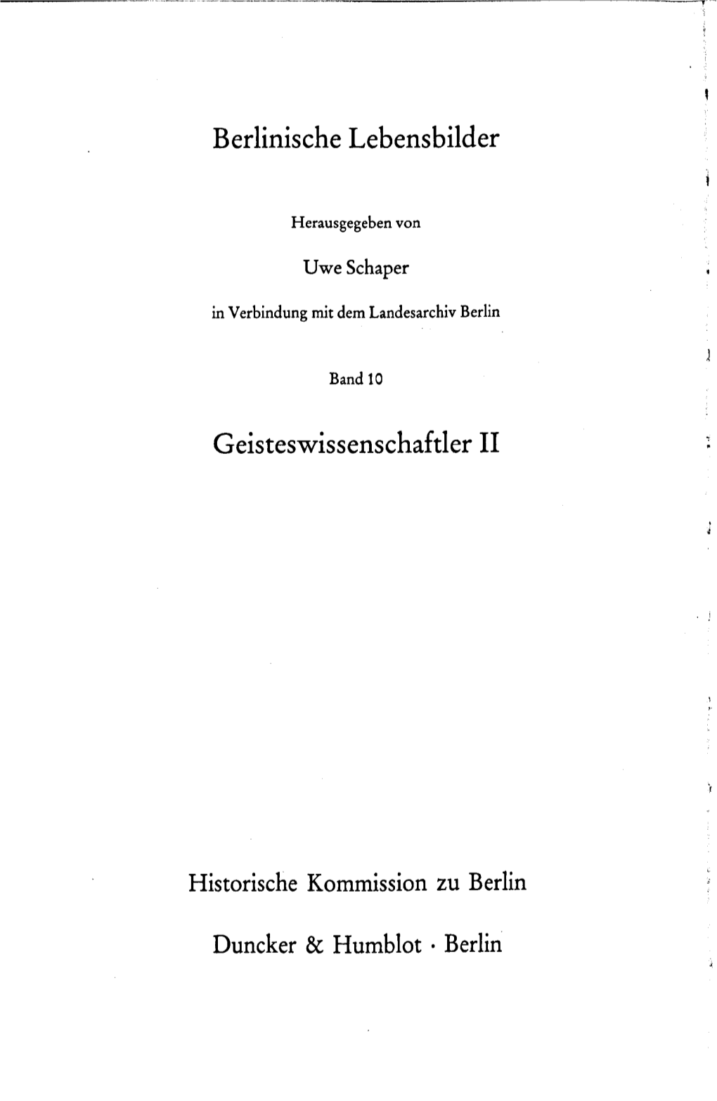 Berlinische Lebensbilder Geisteswissenschaftler 11