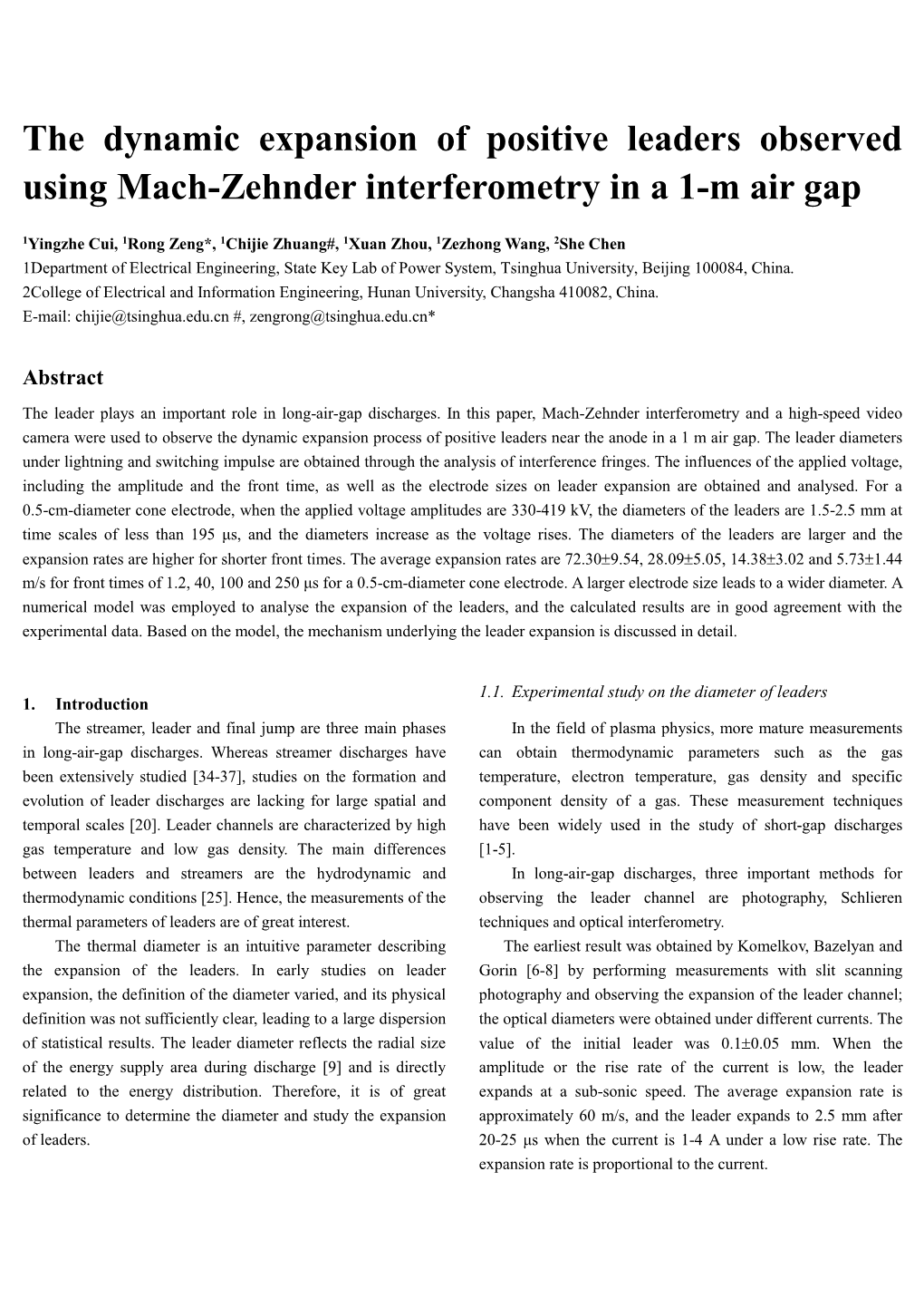 The Dynamic Expansion of Positive Leaders Observed Using Mach-Zehnder Interferometry in a 1-M Air Gap