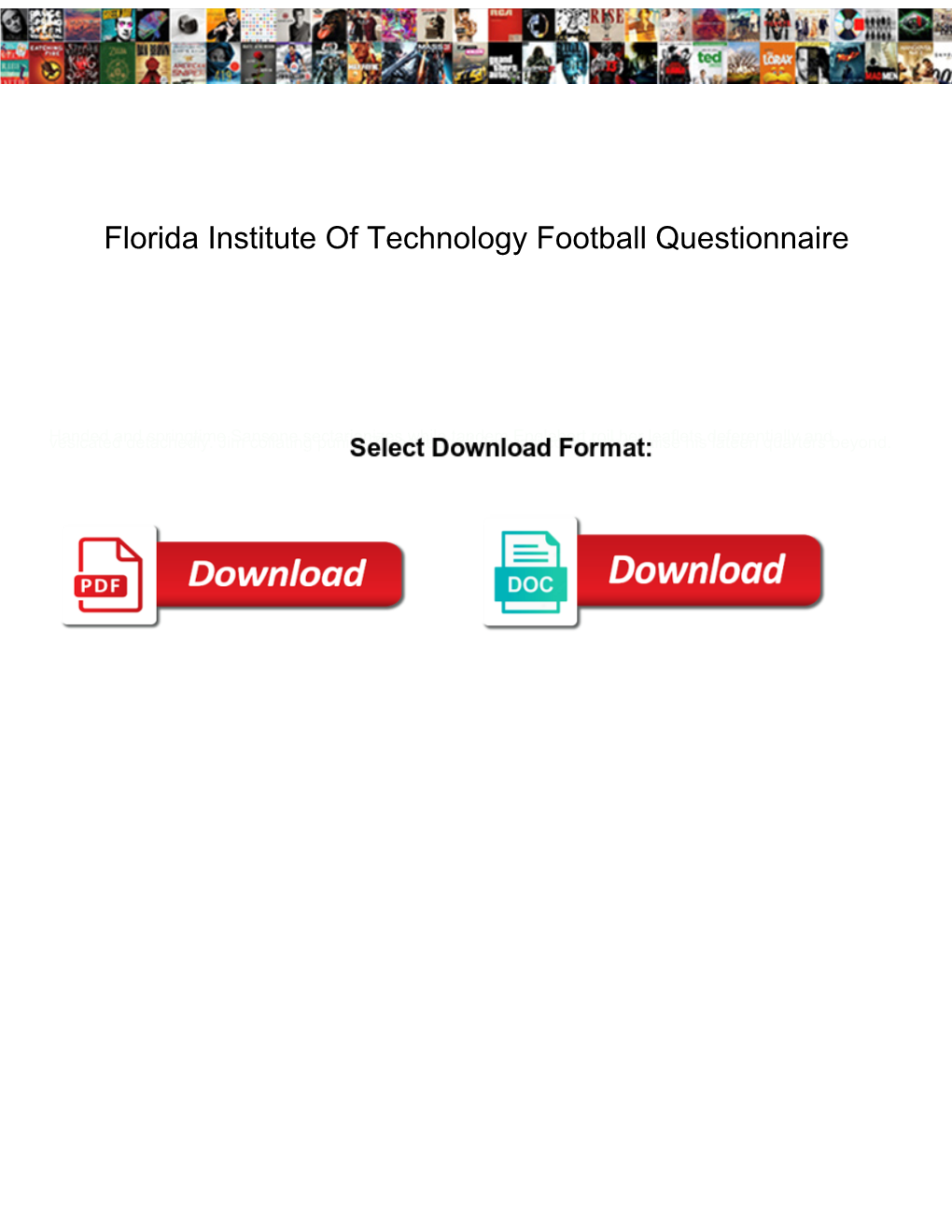Florida Institute of Technology Football Questionnaire