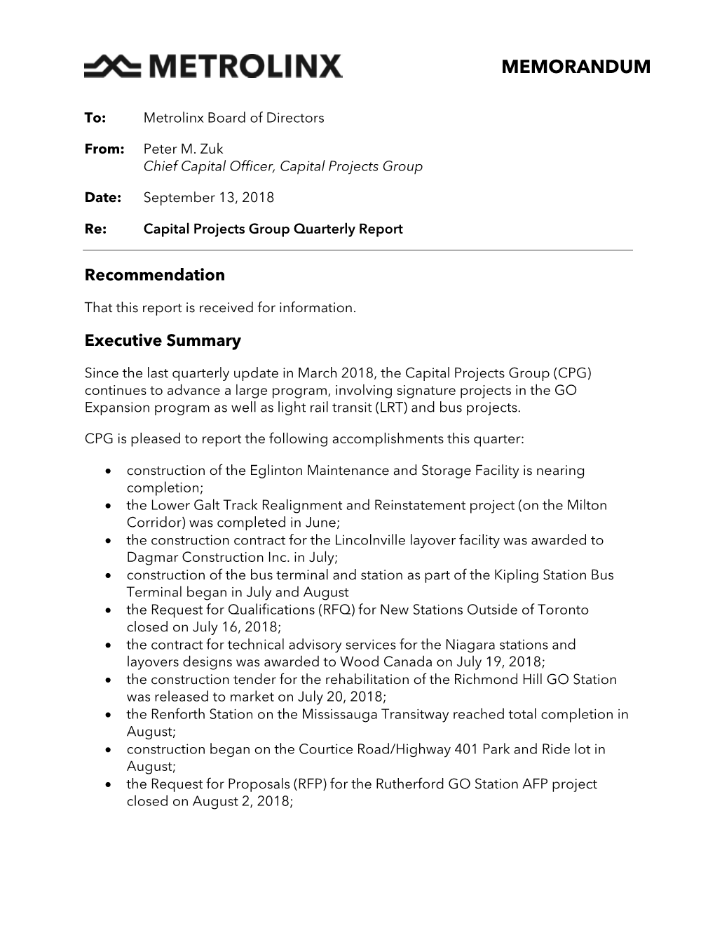 Capital Projects Quarterly Report 2
