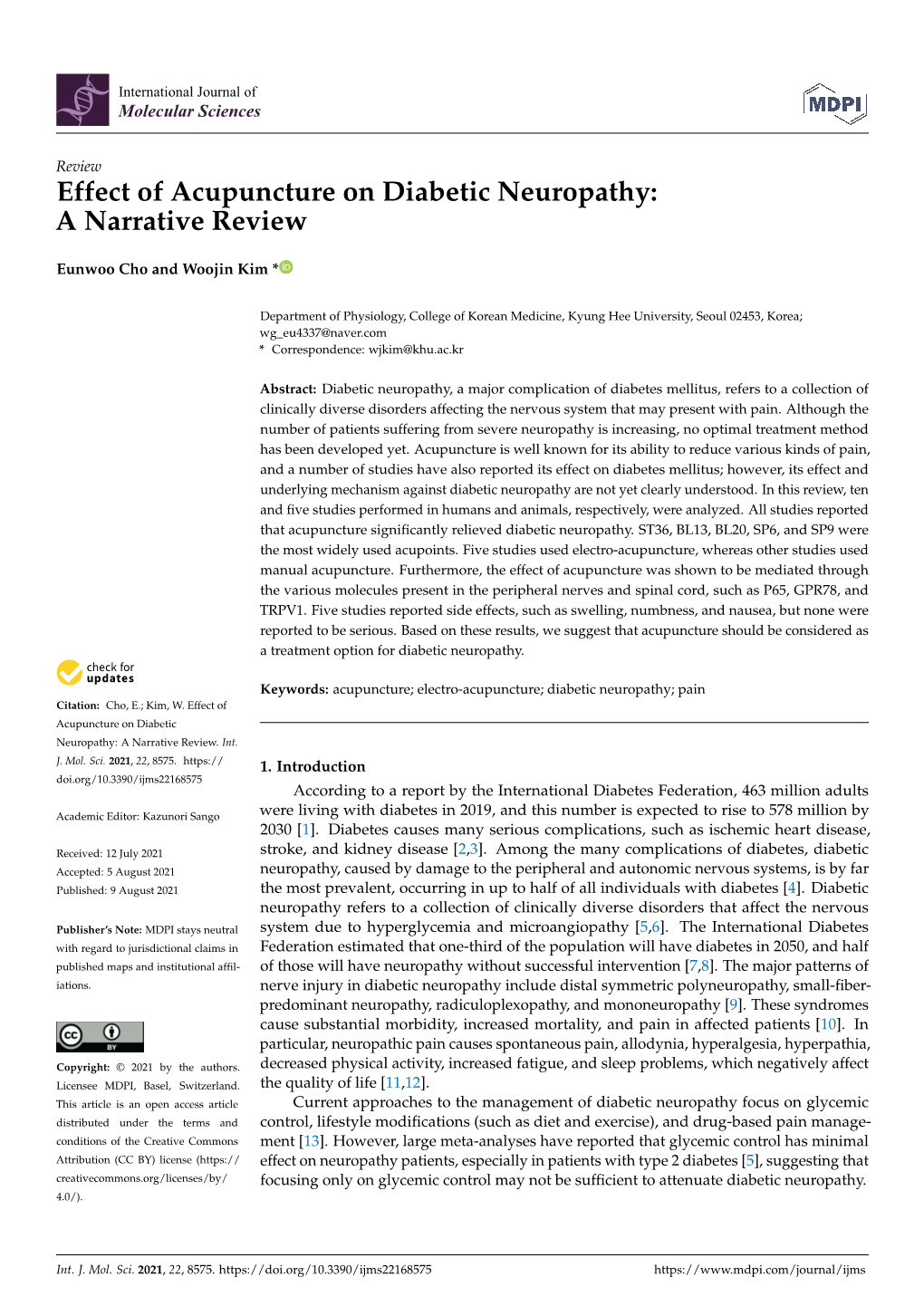 Effect of Acupuncture on Diabetic Neuropathy: a Narrative Review