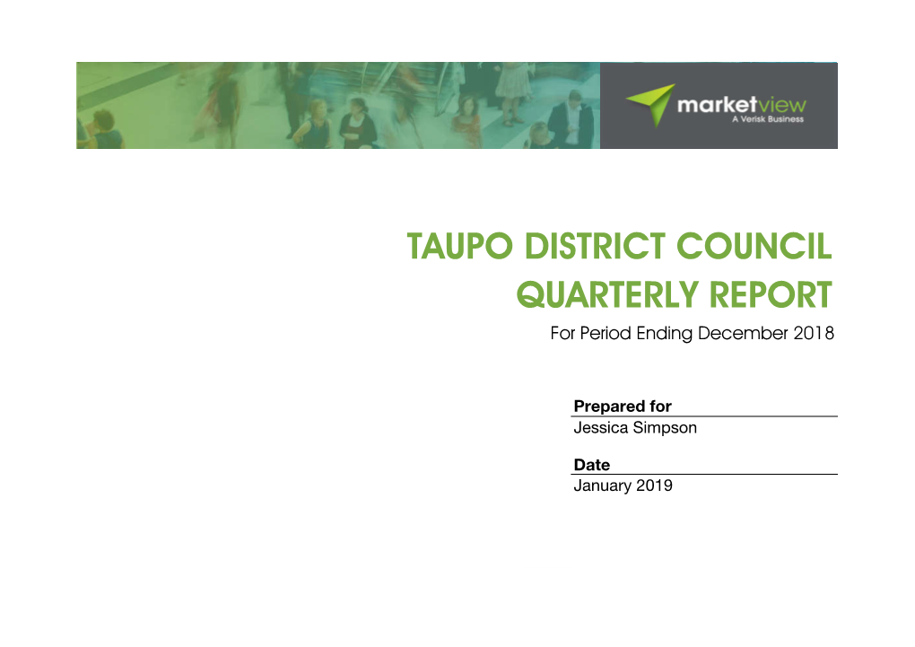 Quarterly Report Taupo District Council