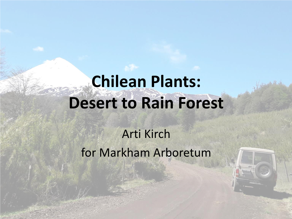 Chilean Plants: Desert to Rain Forest