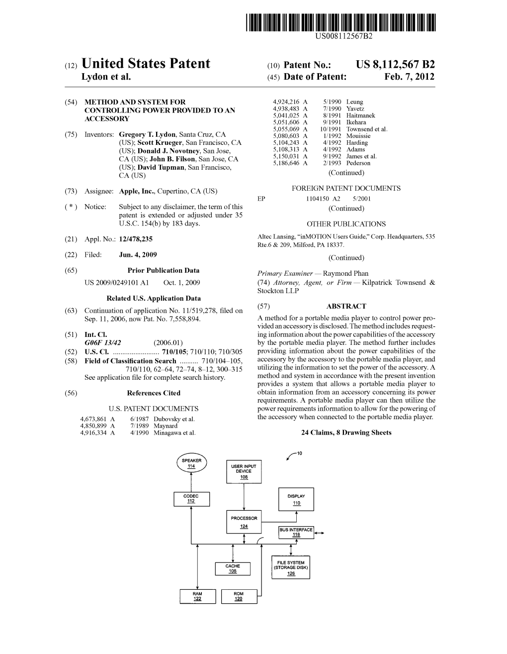 (12) United States Patent (10) Patent No.: US 8,112,567 B2 Lydon Et Al