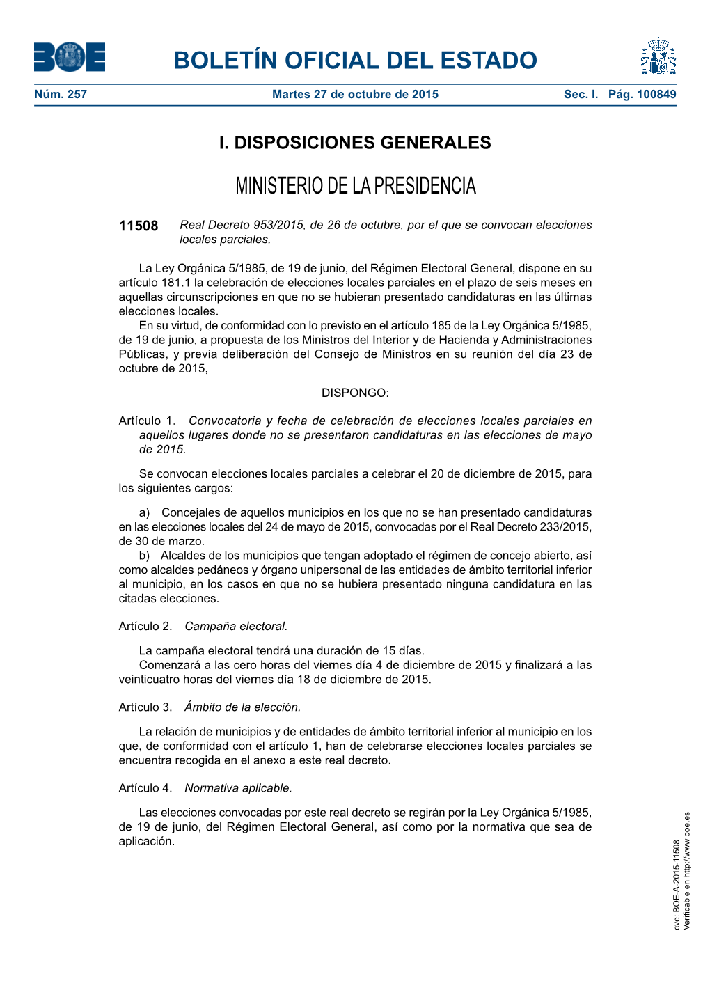 Disposición 11508 Del BOE Núm. 257 De 2015