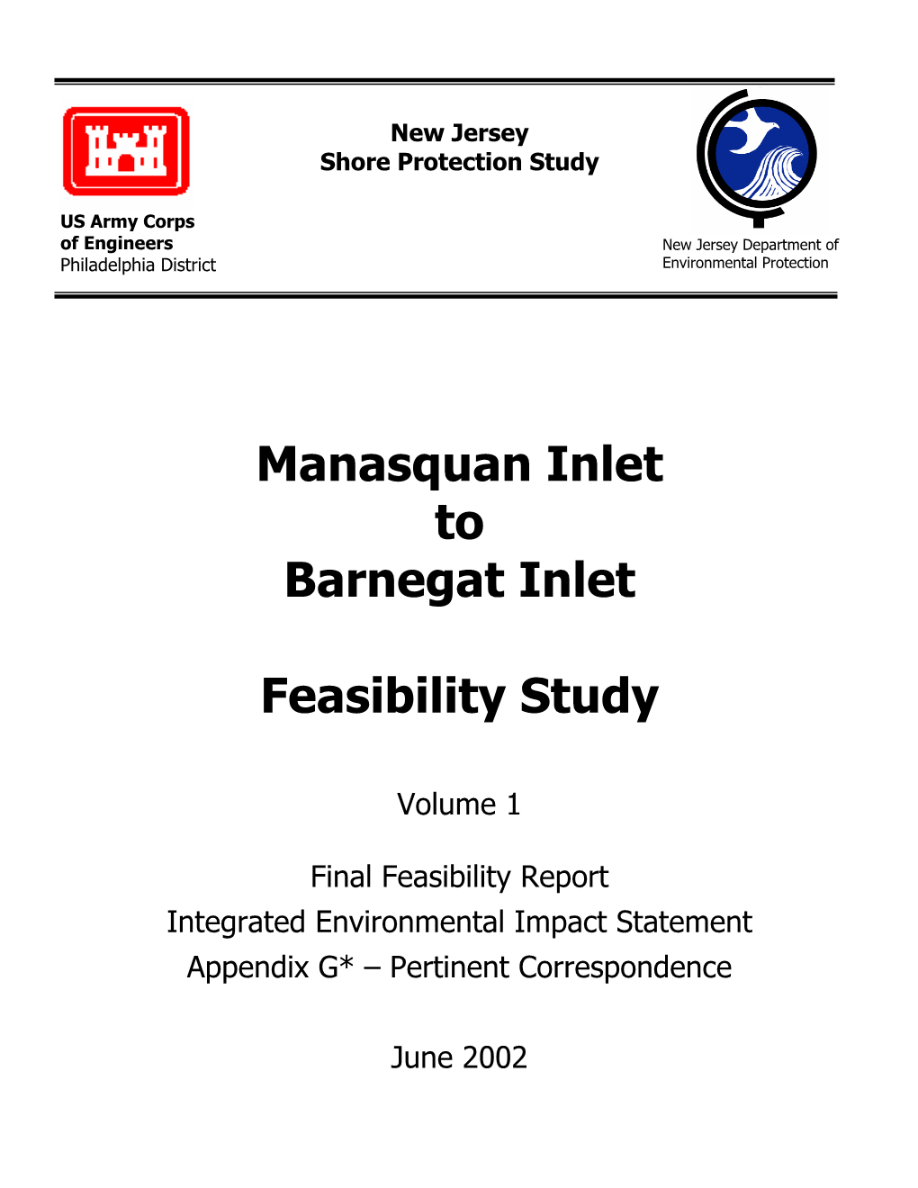 Manasquan Inlet to Barnegat Inlet Feasibility Study