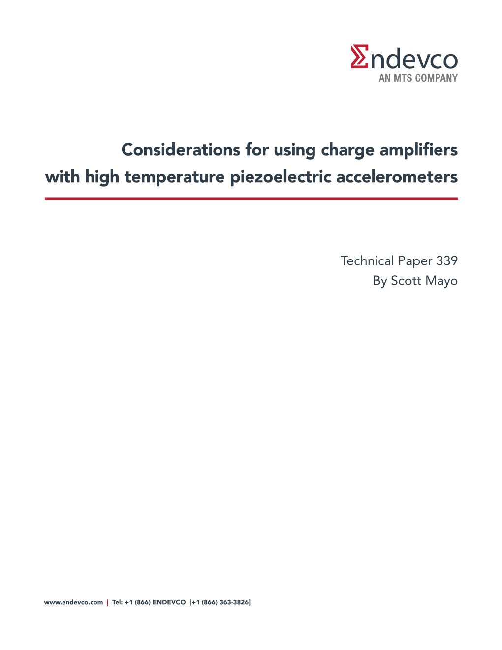 Considerations for Using Charge Amplifiers with High Temperature Piezoelectric Accelerometers