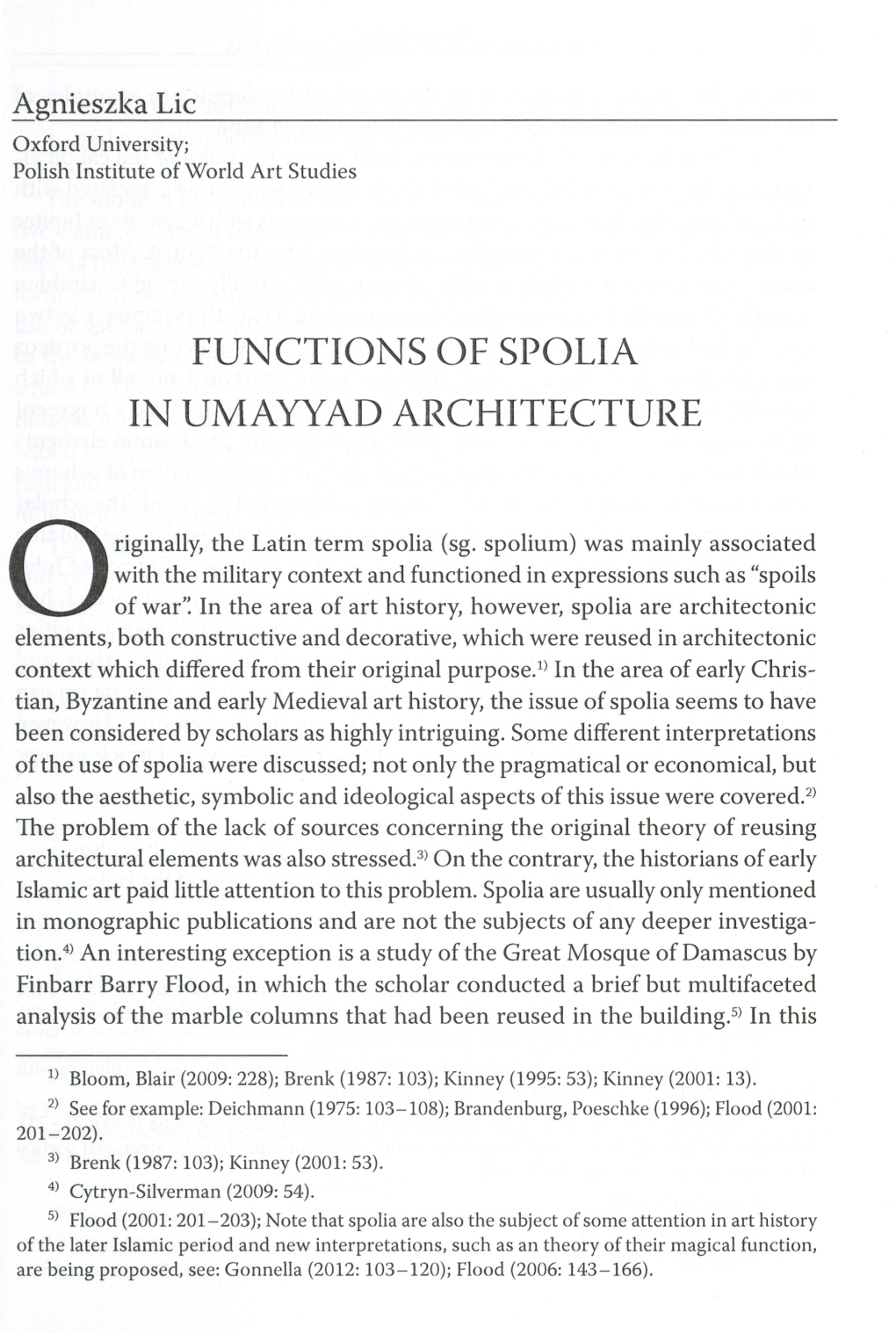 Functions of Spolia in Umayyad Architecture