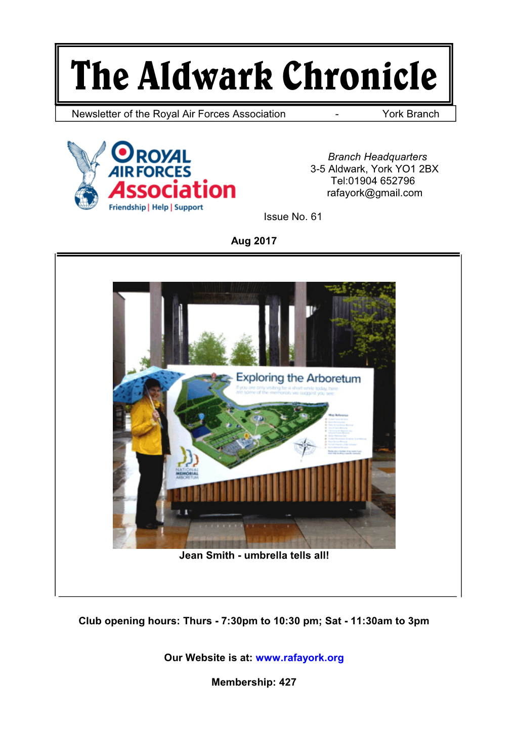 The Aldwark Chronicle Newsletter of the Royal Air Forces Association - York Branch