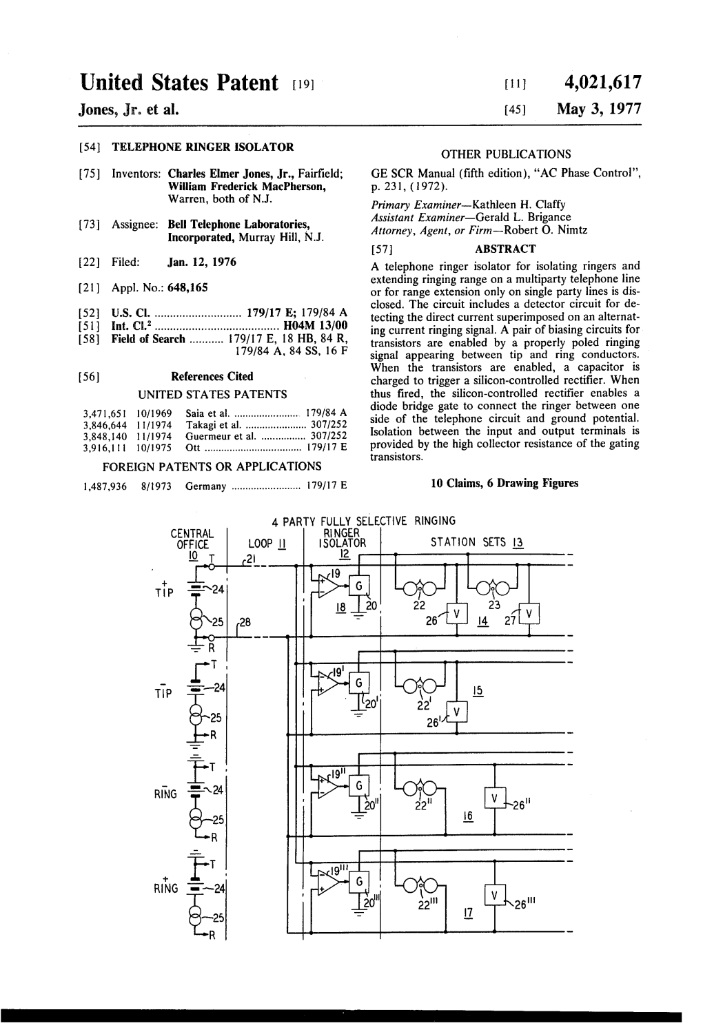 United States Patent (19) 11) 4,021,617 Jones, Jr