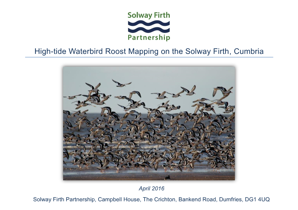 High-Tide Waterbird Roost Mapping on the Solway Firth, Cumbria