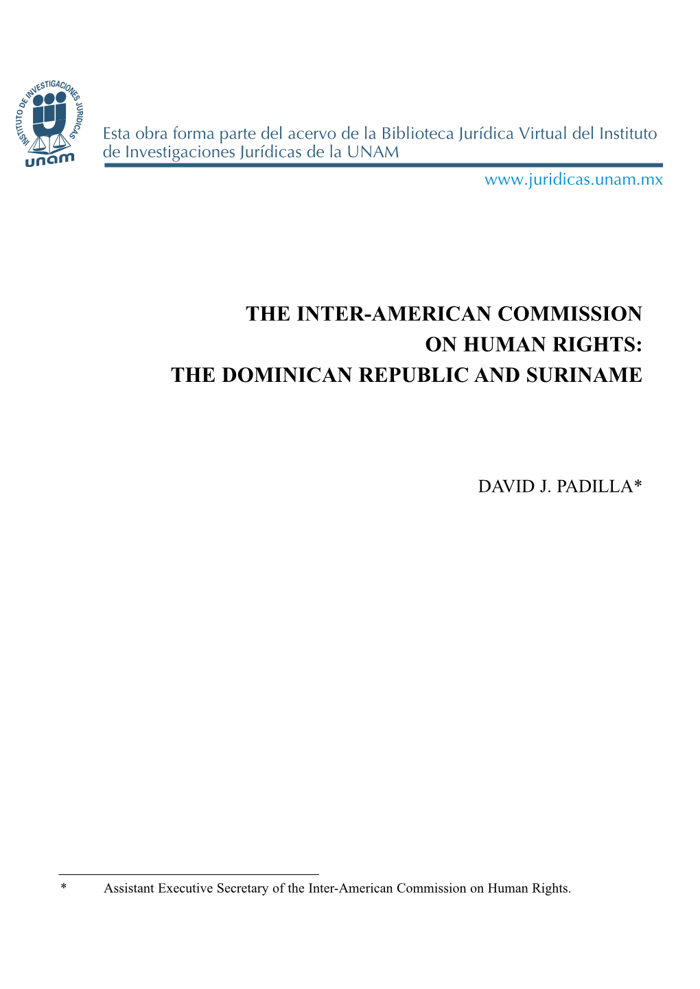 The Inter-American Commission on Human Rights: the Dominican Republic and Suriname